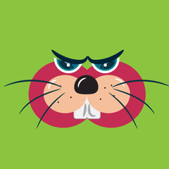 Square emotion face Rabbit vector