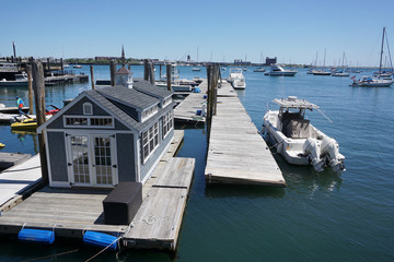 yacht harbor in Boston bay