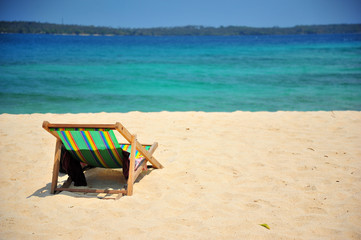 Beach Chairs on Summer Beach