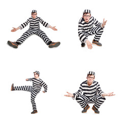 Funny prison inmate in concept