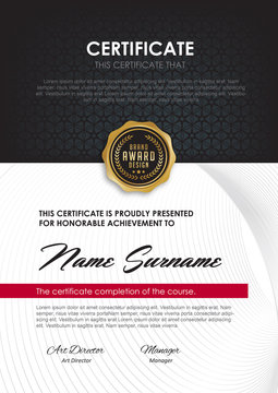 certificate template with luxury and modern pattern,diploma,Vector illustration 