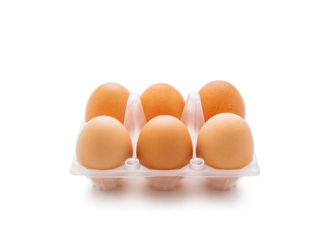 Organic Six Egg Pack Isolated on White