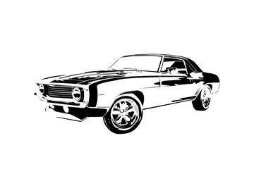 Naklejka premium classic vintage retro car , vector design