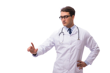 Young doctor isolated on white background