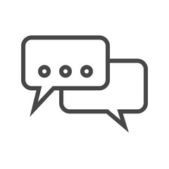 Speech Bubble Thin Line Vector Icon. Flat icon isolated on the white background. Editable EPS file. Vector illustration.