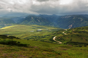 Beautiful summer view of Viluchinsky pass