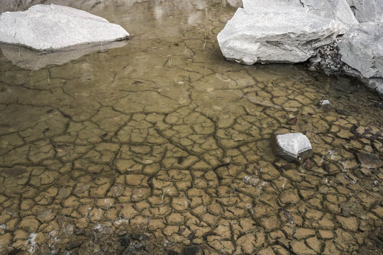 Ground waiting for water to get rid of grought, Drought concept.