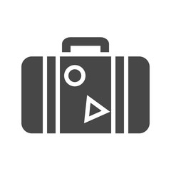 Suitcase Flat Vector Icon. Flat icon isolated on the white background. Editable EPS file. Vector illustration.