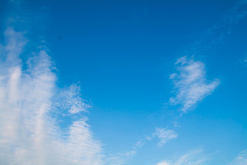 Blue sky background.