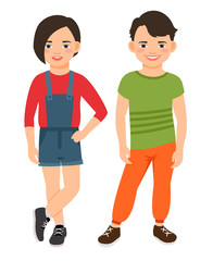 Fototapeta premium Fashion teen boy and girl characters