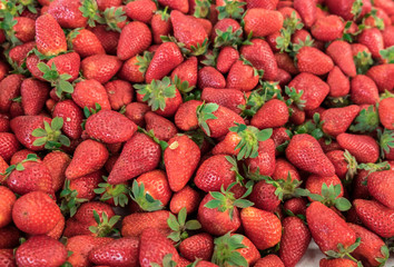 fresh organic strawberries at the city market