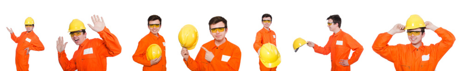 Industrial worker isolated on the white background