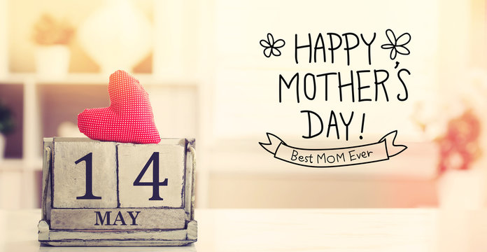 14 May Happy Mothers Day message with calendar