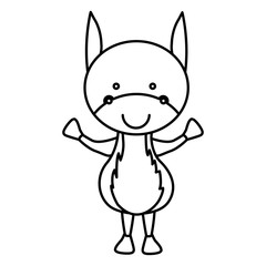 silhouette caricature cute donkey animal farm icon vector illustration