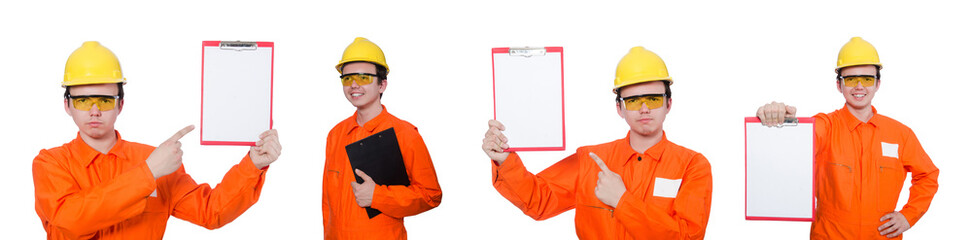Industrial worker isolated on the white background