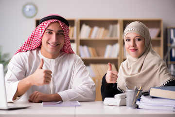 Pair of arab man and woman