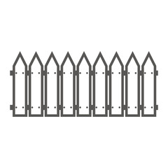 Simple icon of wooden fence. Vector illustration. Flat style.
