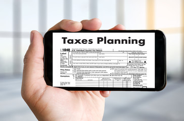 Time for Taxes Planning Money Financial Accounting Taxation and Individual income tax return form