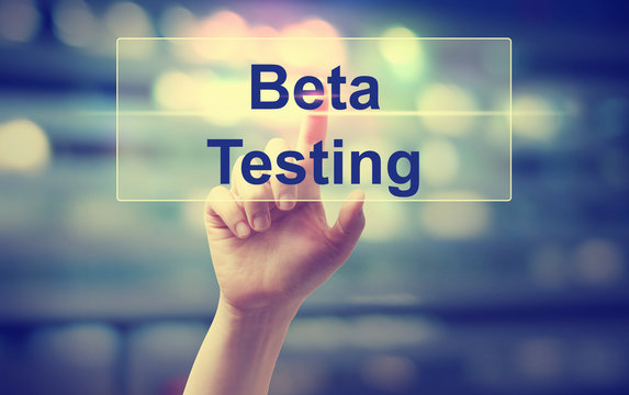 Beta Testing concept with hand