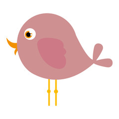 pink cute cartoon bird animal icon vector illustration