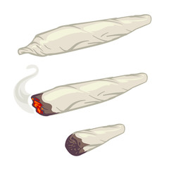 Marijuana joint, spliff, smoking drug cigarette vector illustration - obrazy, fototapety, plakaty
