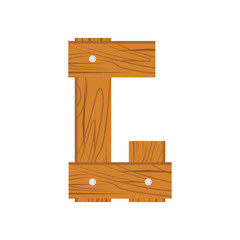 wooden alphabet G letter icon isolated on white background