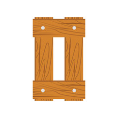 wooden alphabet O letter icon isolated on white background