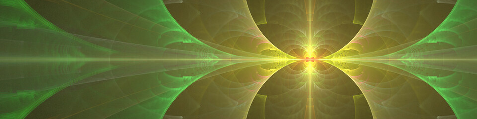 Large green yellow fractal banner