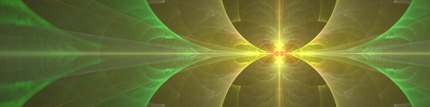 Large green yellow fractal banner