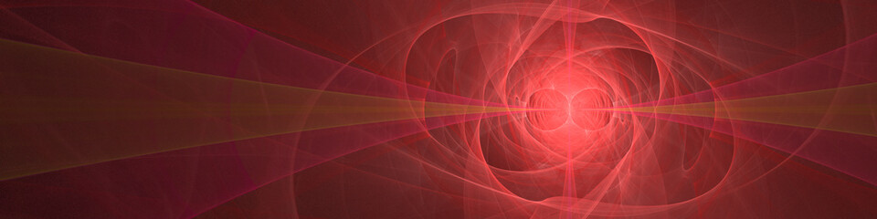 Red fractal shining large banner