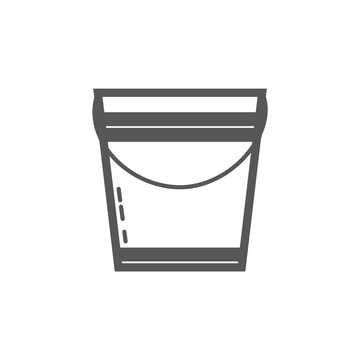 Simple icon of metal bucket. Vector illustration.
