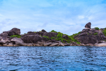 Beautiful tropical sea and blue sky of Similan island, Phang-nga, Thailand