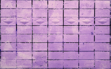 Old Tile Wall Texture Painted in Purple