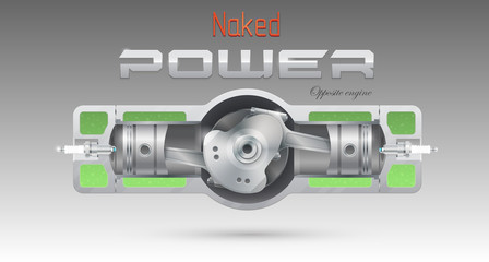 Internal combustion engine of an opposite design.