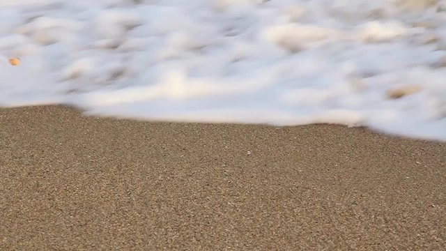 sea surf at Barcelona beach hd video