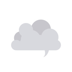 grayscale silhouette of cloud speech vector illustration