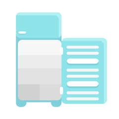 Refrigerator with opened door, flat gradient style, vector illustration isolated on white