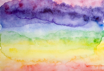 Watercolor rainbow background