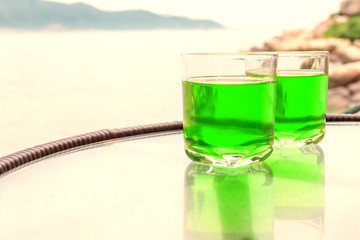 Two glasses of juice