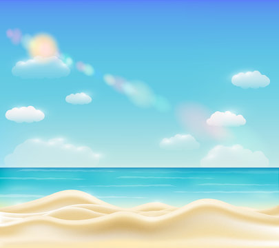 real beautiful bright sea sand beach vector