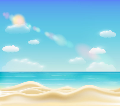 real beautiful bright sea sand beach vector © Natchapon