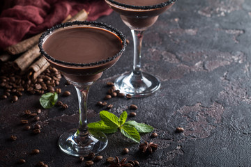 glasses of coffee cocktail