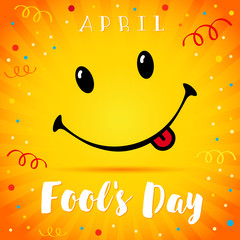 April Fools Day smile. April Fools Day text and vector illustration of a smiling face. 1 April Fool's Day