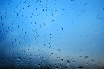 Water droplets on the glass