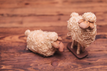 copuple of straw sheep