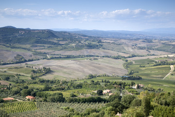 Fototapeta na wymiar Tusan Countryside from Montepulciano Village; Tuscany