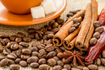 Cup of coffee on a wooden table