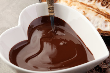 Melting chocolate / melted chocolate/ chocolate swirl/ stack/ chips and powder
