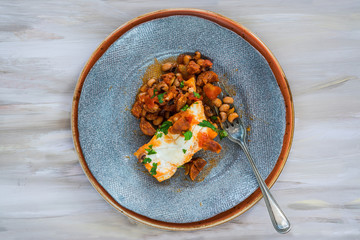 Cod, bean and chorizo stew