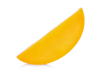 slice of fresh mango isolated on white background